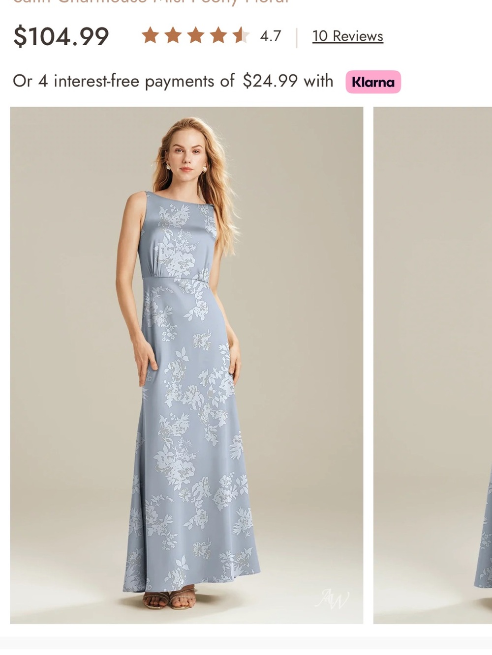 AW Bridal Floral Giselle Dress - Dusty Blue